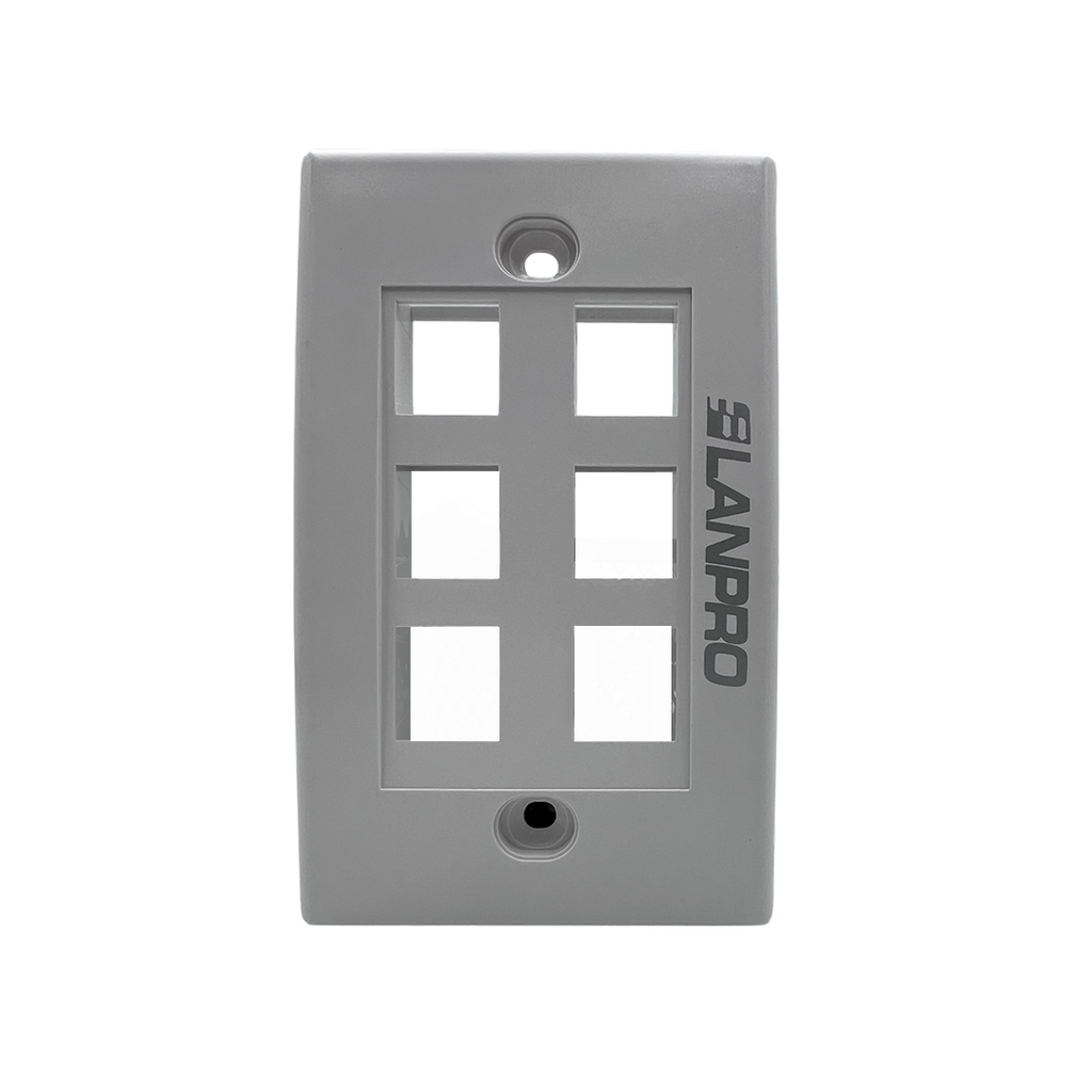 FACE PLATE LANPRO 6 TOMA BLANCO