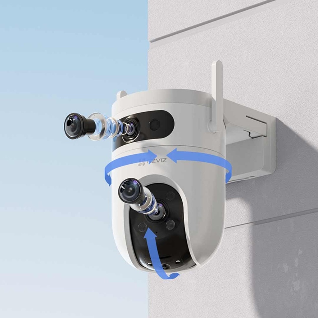 CAMARA IP WI-FI [2K] DE DOBLE LENTE CON ROTACIÓN HORIZONTAL Y VERTICAL INTERIOR/EXTERIOR