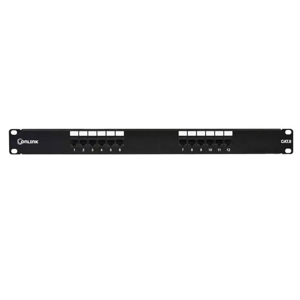 Patch Panel 12 Puertos 19" 1U Categoria 6