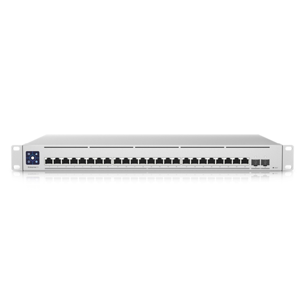 (USW-EnterpriseXG-24) Ubiquiti - UniFi Switch Empresarial Capa 3 de 24 puertos PoE 802.3af/at (12 puertos 2.5G y 12 puertos 1G) + 2 puertos 1/10G SFP+ 400W