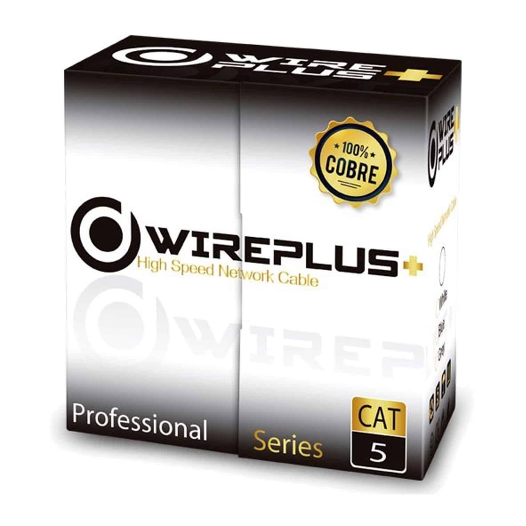 CABLE UTP WIREPLUS+ INDOOR CAT5e 100% COB 100m