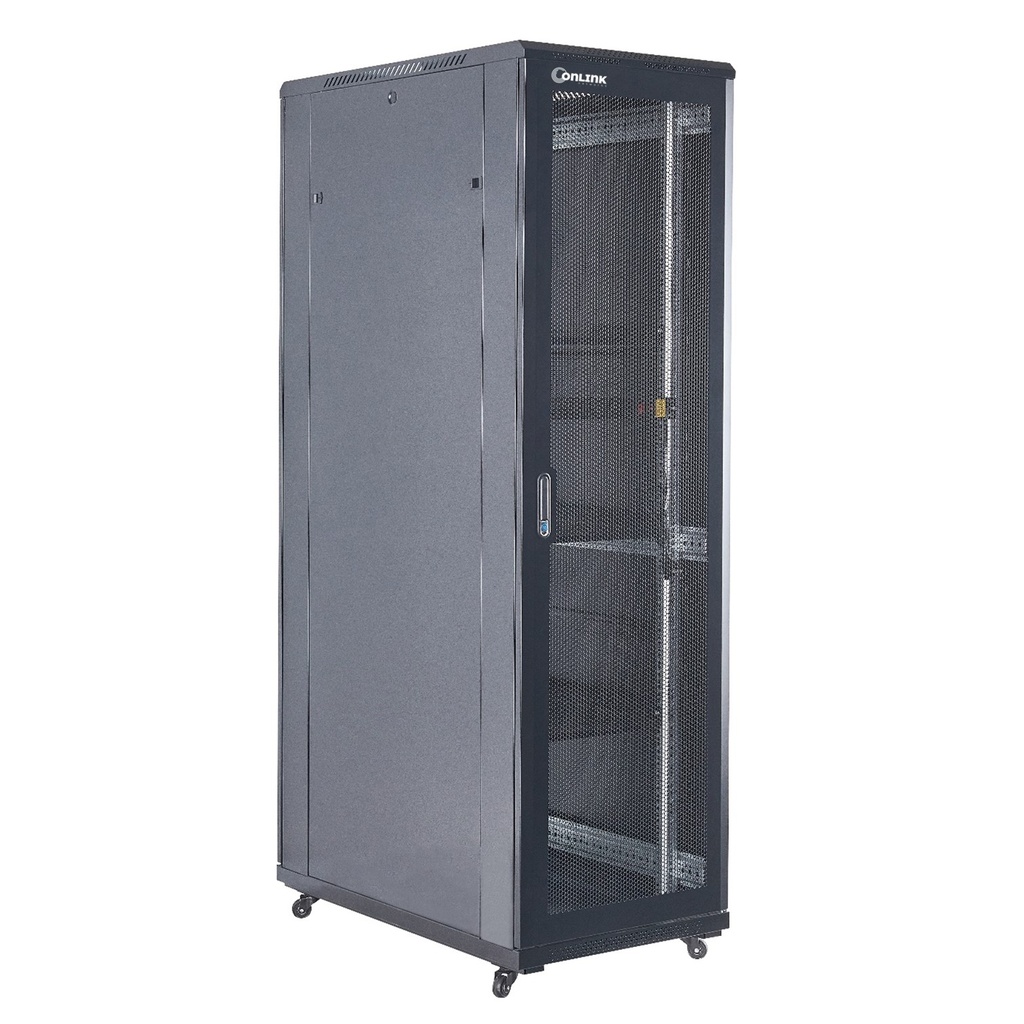 Rack de Piso Cerrado Onlink 42U 600x800x2054mm con Puerta Frontal de Malla y Doble Puerta Trasera de Malla