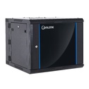 Rack de Pared Cerrado Abatible 6U 600x550x368mm con Puerta de Vidrio [Incluye 3 Cerraduras]