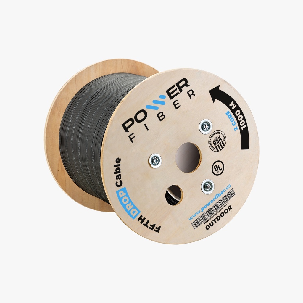 DROP 2 CORES 1KM POWER FIBER OUTDOOR CON MENSAJERO (GUAYA)