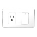 INTERRUPTOR + TOMA BLANCO/CROMO IGOTO