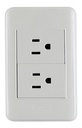 INTERRUPTOR DOBLE C/TIERRA BLANCO DELUX