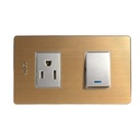 INTERRUPTOR+TOMACORRIENTE BEIGE IGOTO