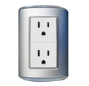 RECEPTACULO DOBLE C/T 15A-125V PLATA