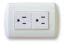 RECEPTACULO DOBLE C/TIERRA 15AMP BLANCO