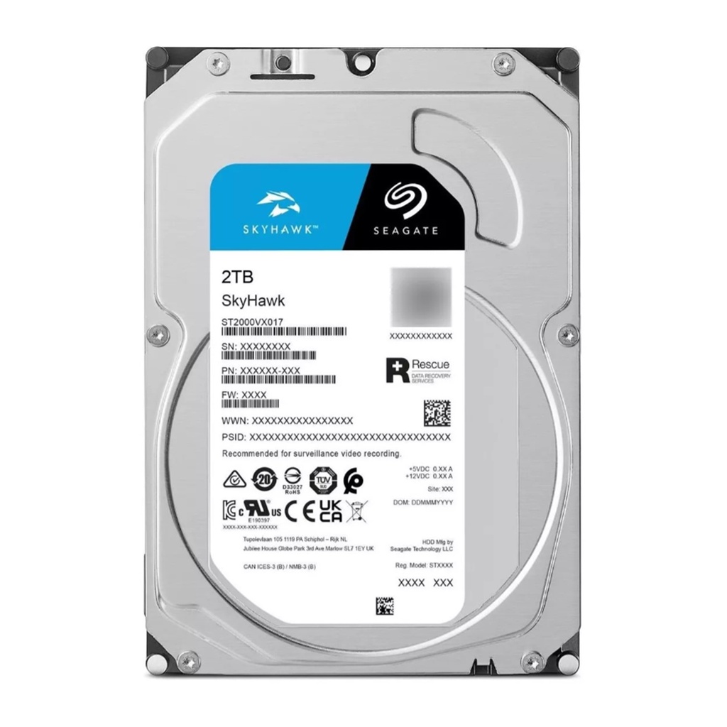 [ST2000VX017] DISCO DURO 2TB SKYHAWK SATA III 5400 RPM CACHE 256MB 3.5" VIDEOVIGILANCIA