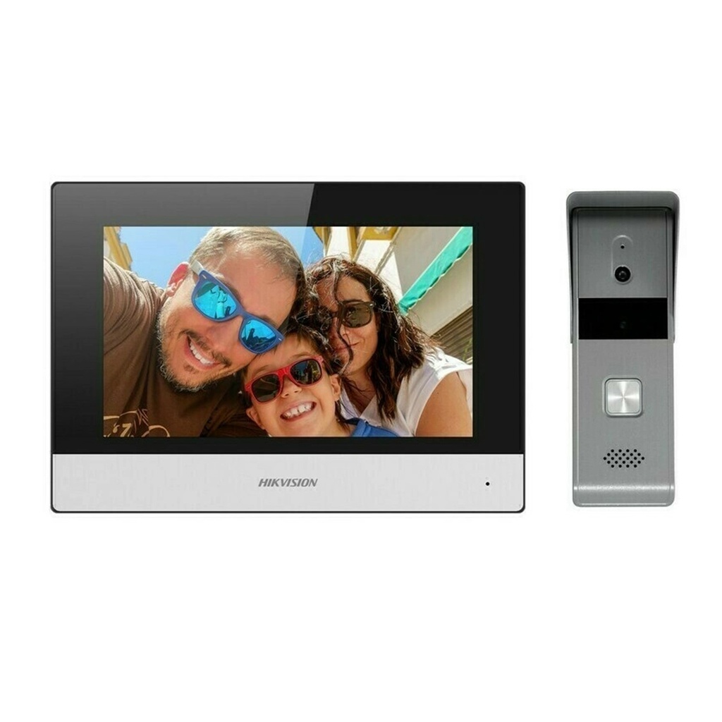 [DS-KIS303-P] KIT DE VIDEOPORTERO ANALÓGICO IP A 4 HILOS CABLE O WIFI CON PANTALLA LCD A COLOR DE 7"