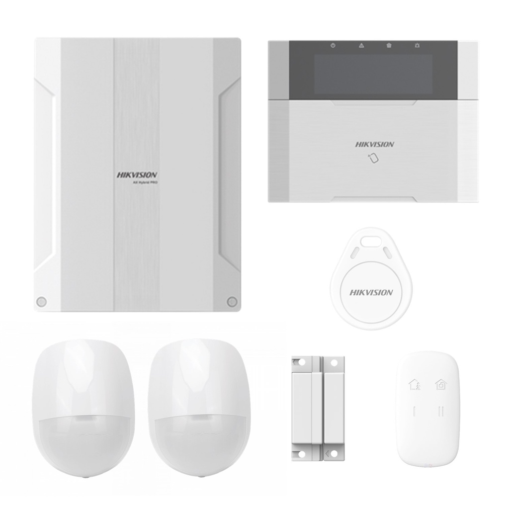 [DS-PHA64-KIT-WB] KIT DE ALARMA AXPRO HIBRIDO 64 ZONAS