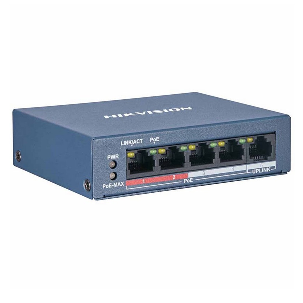 [DS-3E0105P-E/M] SWITCH POE 4 PUERTOS A 10/100 MBPS + 1 PUERTO UPLINK