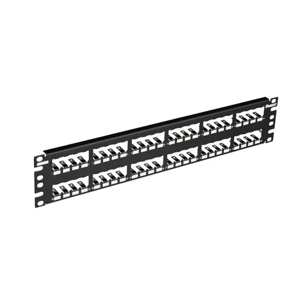 Patch Panel Modular recto blindado 2RU de 48 ptos Mini-com