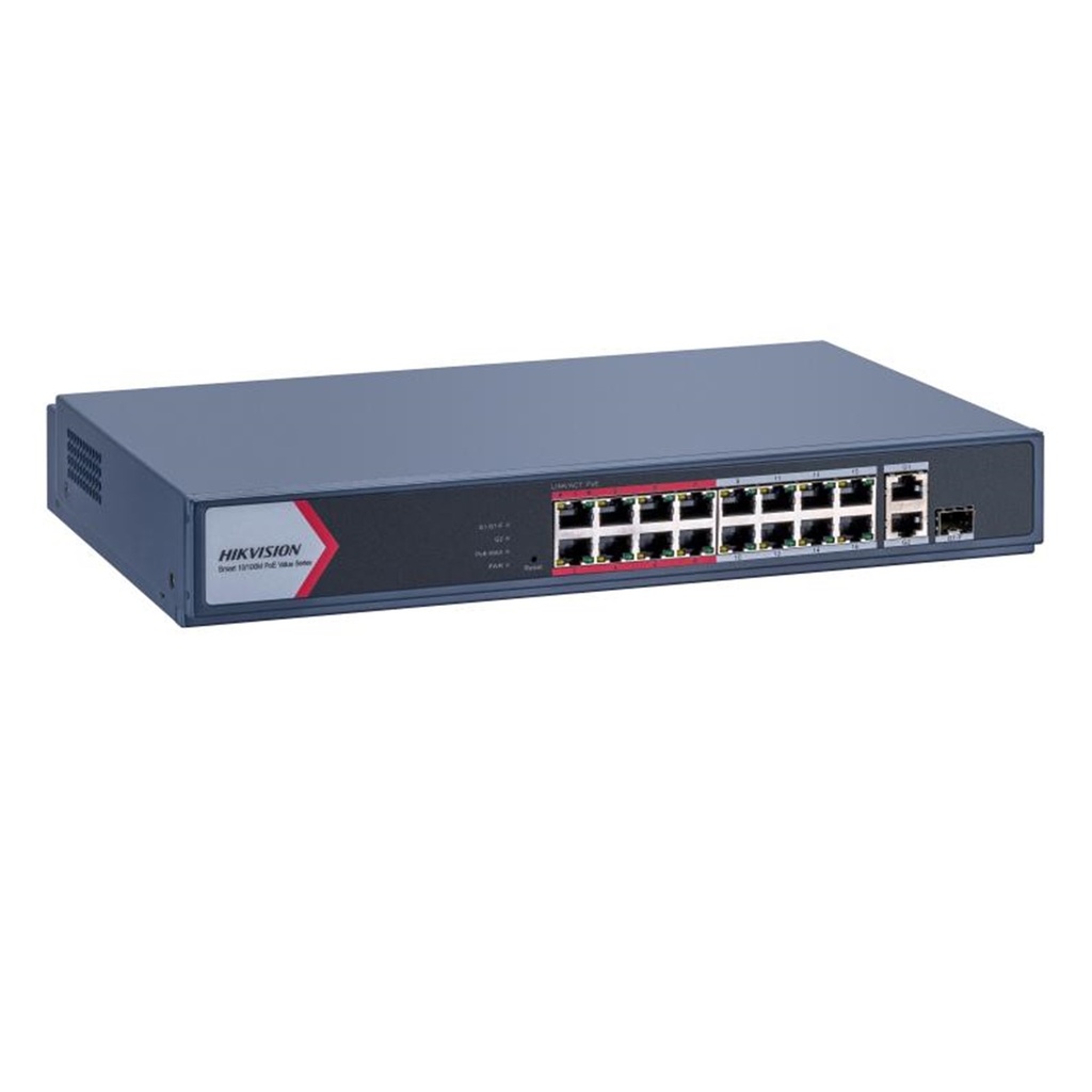 [DS-3E1318P-EI/M(O-STD)]  SWITCH 16 PUERTOS POE - 2 PUERTOS 1000 MBPS + 2 PUERTOS SFP
