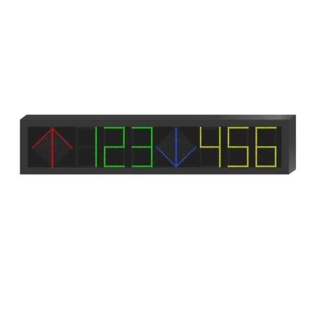 [DS-TVL121-9-5D(O-STD)] GUÍA DE ESTACIONAMIENTO INTERIOR IDEAL PARA PASILLOS Y ÁREAS DE CONTROL DE ESTACIONAMIENTOS RS485- RJ45 INDICADOR NUMÉRICO FLECHA DINÁMICA 9 DÍGITOS 2 DIRECCIONES
