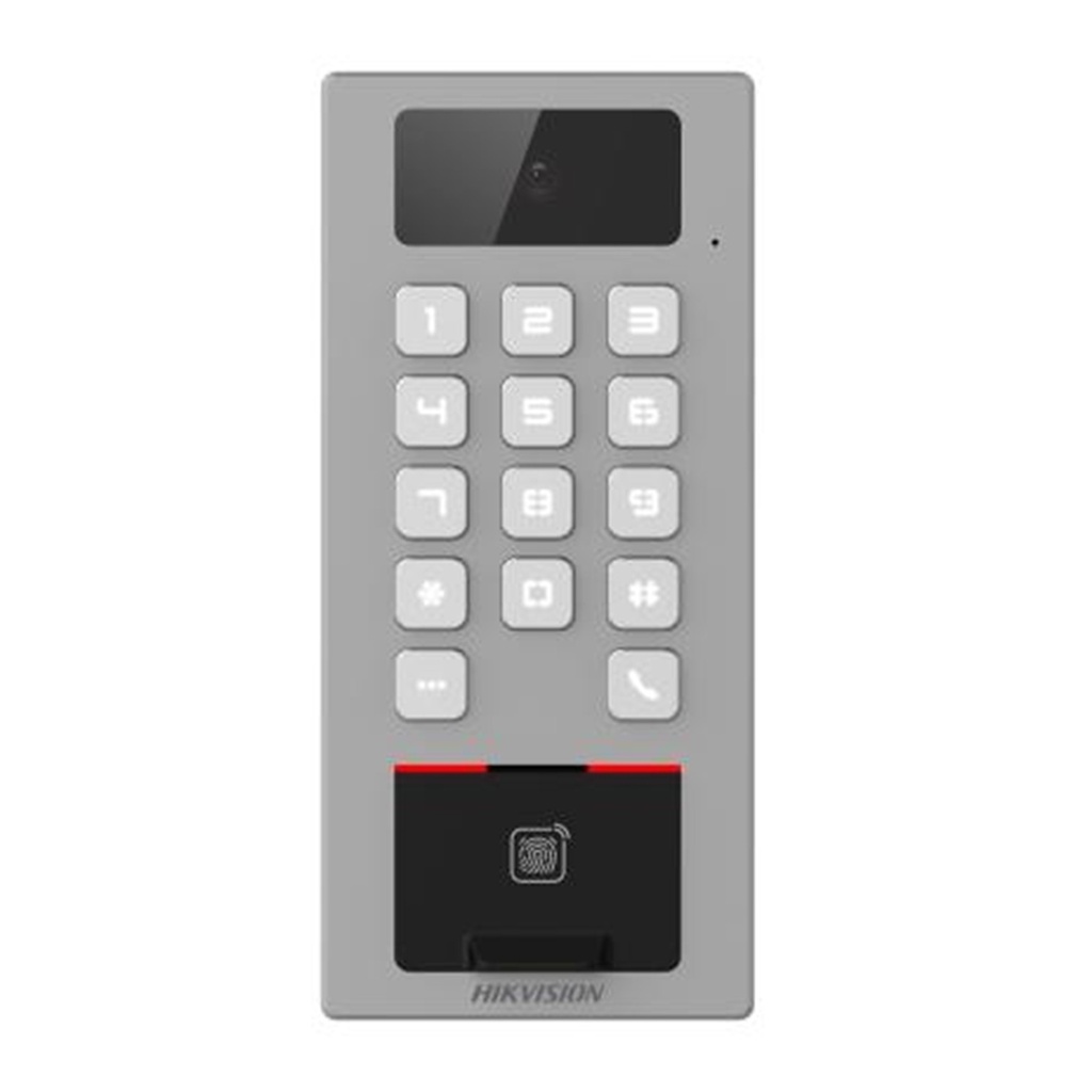 [DS-K1T502DBFWX-C(STD)] LECTOR BIOMETRICO CON TECLADO PARA EXTERIOR ANTIVANDÁLICO IP65 & IK09 CON FUNCIÓN DE VIDEOPORTERO MULTIAPARTAMENTO HUELLA, TARJETA, CÓDIGO QR, PIN O APP
