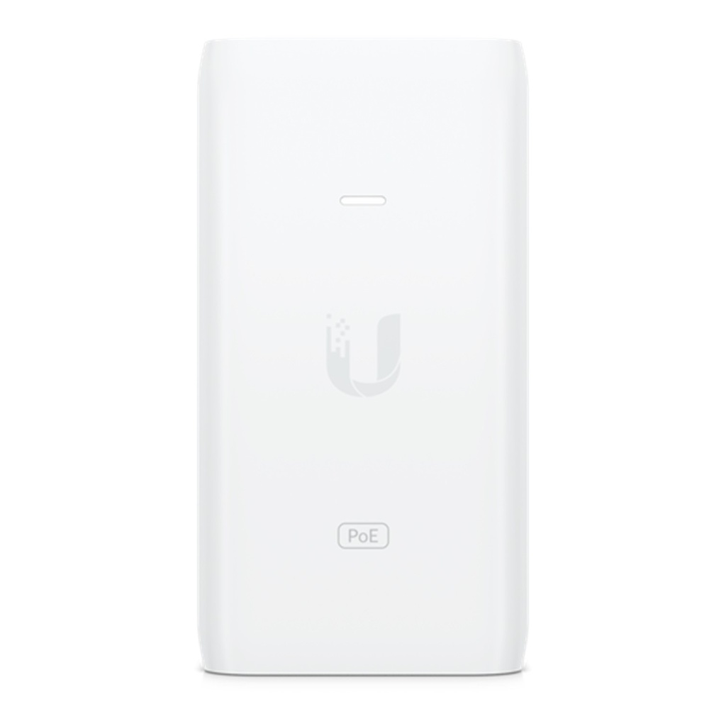 (U-POE-at) Ubiquiti - Adaptador PoE de 48VDC 0.65A 15W con Puerto Gigabit (Blanco)