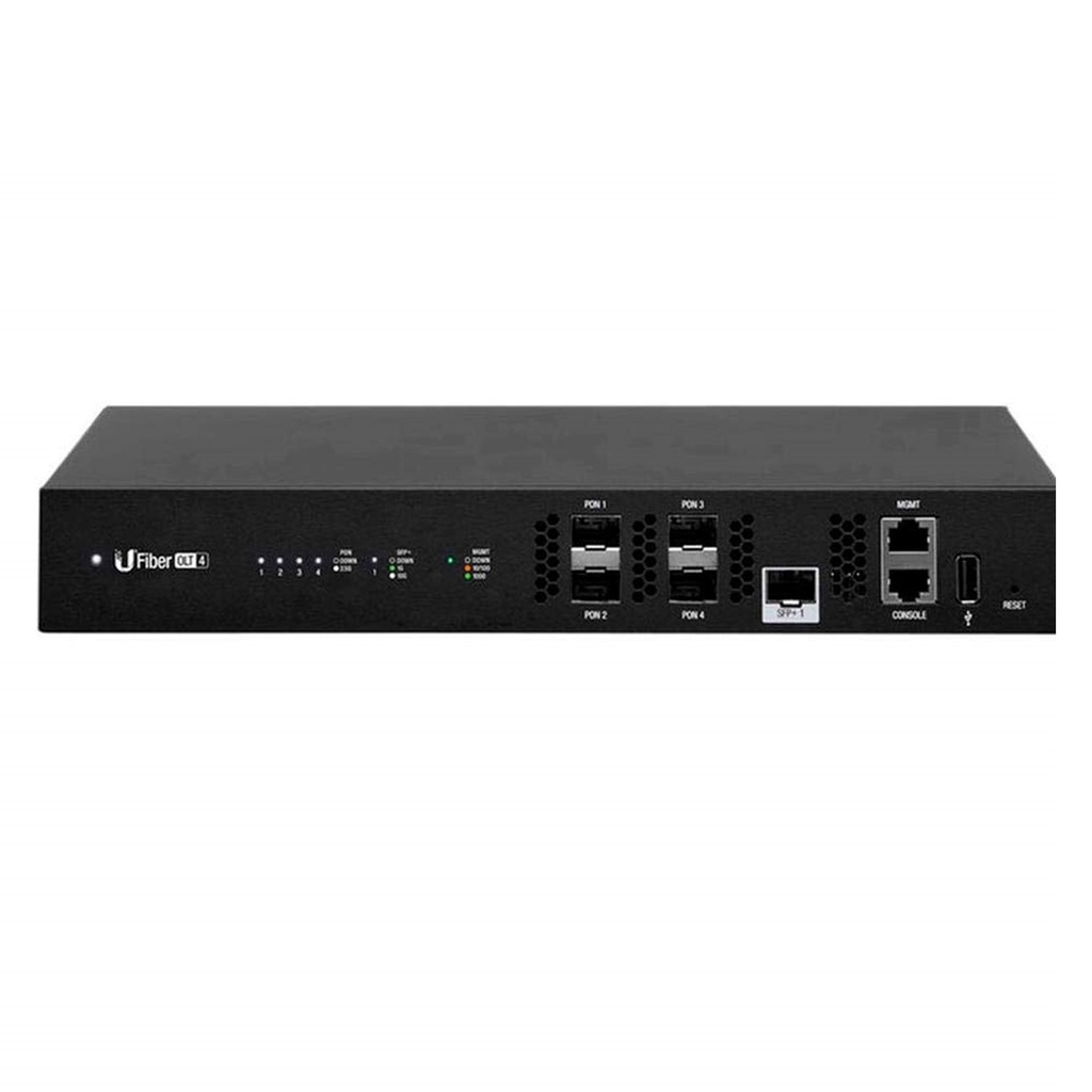 (UF-OLT-4) Ubiquiti - UFiber GPON OLT Terminal de Línea Optica hasta 512 ONUs concurrentes 4 puertos SFP GPON + 1 puertos SFP+ 10G