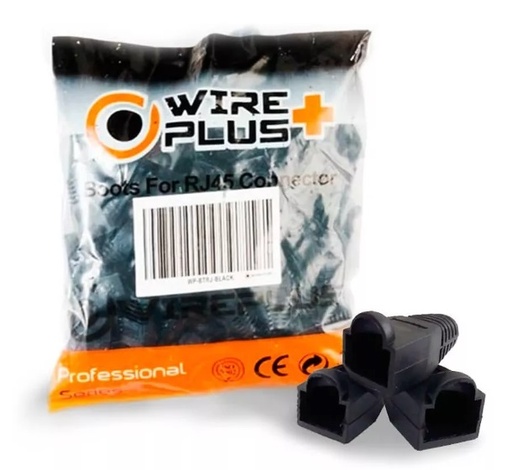 [WP-BTRJ-BLACK] BOTA WIREPLUS+ P/CNT RJ45 NEGRA 100u