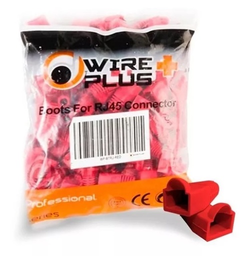 [WP-BTRJ-RED] BOTA WIREPLUS+ P/CNT RJ45 ROJA 100u