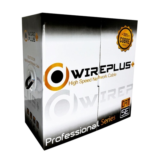 [CAB-UTP5-100-CO-OUT] CABLE UTP WIREPLUS+ OUTDOOR  CAT5e 100% COB 100m