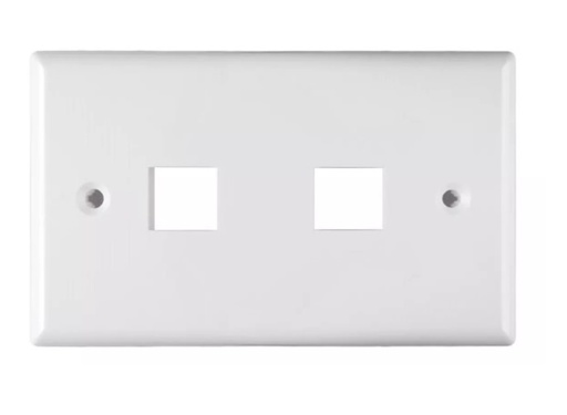 [WP-FP02-WHITE] FACE PLATE WIREPLUS+ 2 TOMA BLANCO