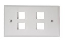 FACE PLATE WIREPLUS+ 4 TOMA BLANCO