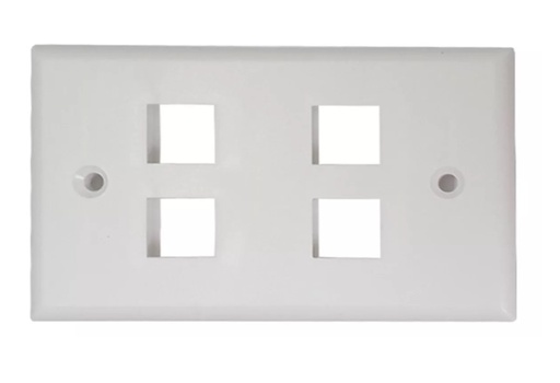 [WP-FP04-WHITE] FACE PLATE WIREPLUS+ 4 TOMA BLANCO