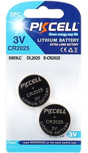 [PK-3VCR2025-X2] PILA LITIO - 3V CR2025 2U PKCELL