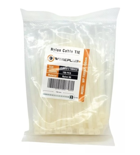 [WP-TW3.6-10BLANCO] TIRRAP WIREPLUS+3.6mm X 10cm BLANCO 100u
