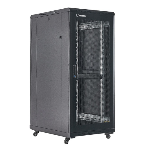 [A36827-MDM/600x800] Rack de Piso Cerrado Onlink 27U 600x800x1387mm con Puerta Frontal de Malla y Doble Puerta Trasera de Malla