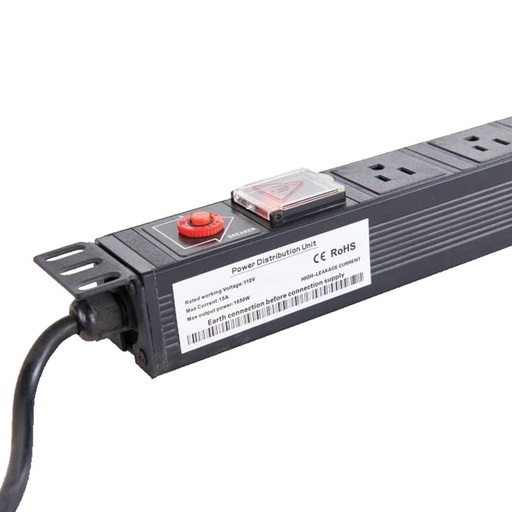 [PDU-15AEU8T] Regleta Rack PDU Onlink 1U 8 Tomas 15Amp 110V 1650W 483x44x44mm