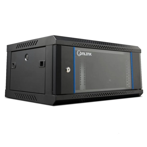 [WM6404] Rack de Pared Cerrado Fijo Onlink 4U 600x450x280mm con Puerta de Vidrio [Incluye 3 Cerraduras]
