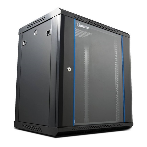 [WM6418] Rack de Pared Cerrado Fijo Onlink 18U 600x450x901mm con Puerta de Vidrio [Incluye 3 Cerraduras]