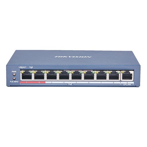 [301801294] [DS-3E0109P-E] SWITCH POE 8 PUERTOS A 10/100 MBPS + 1 PUERTO UPLINK