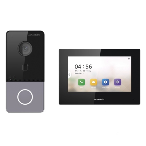 [305303634] [DS-KIS605-P] KIT DE VIDEOPORTERO IP CON PANTALLA LCD A COLOR DE 7"