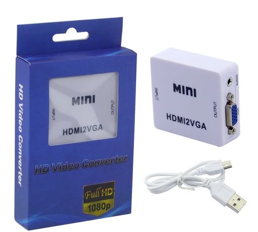 [NEW-123] ADAPTADOR HDMI BA VGA MINI 1080P