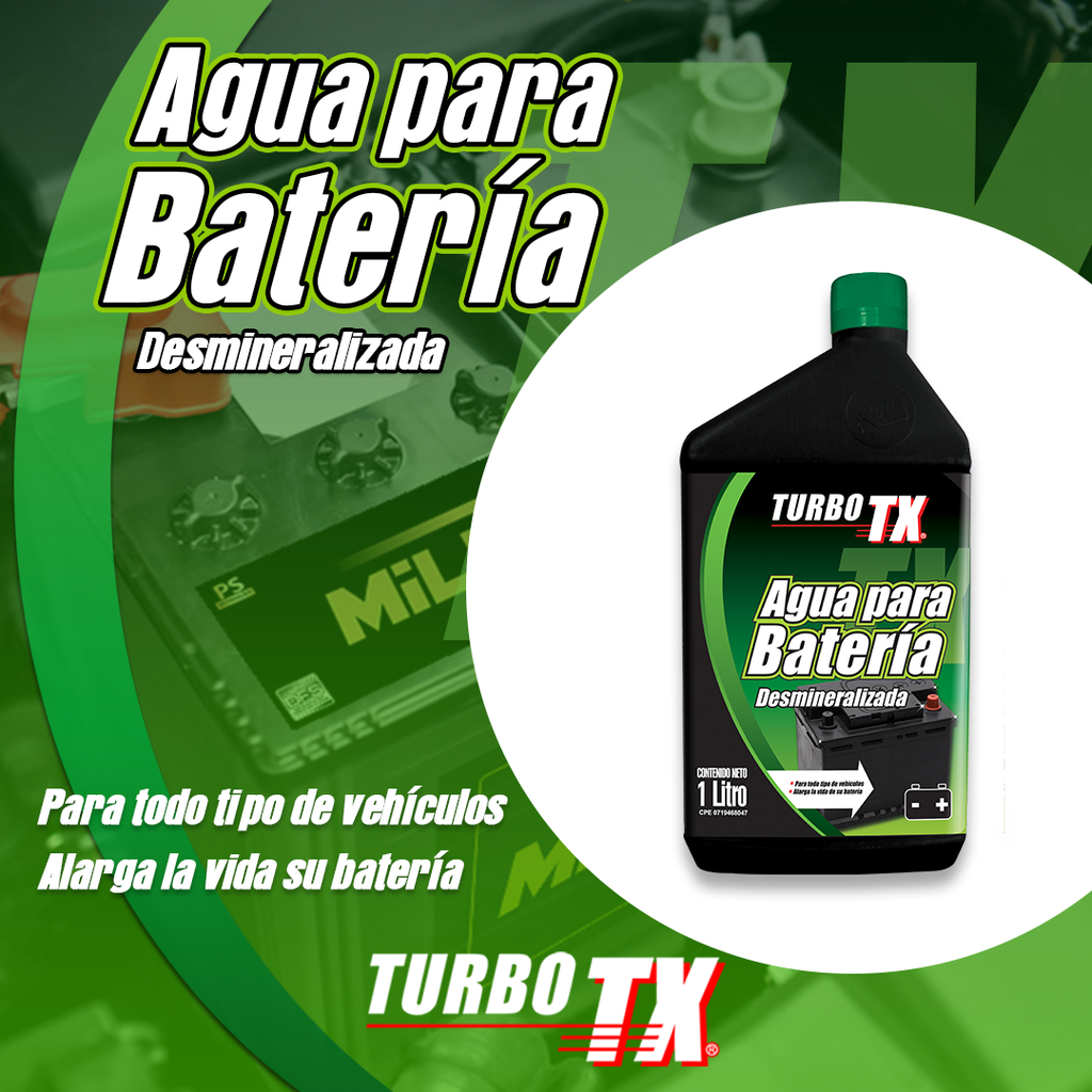 AGUA PARA BATERIA  DE CARRO TURBO TX