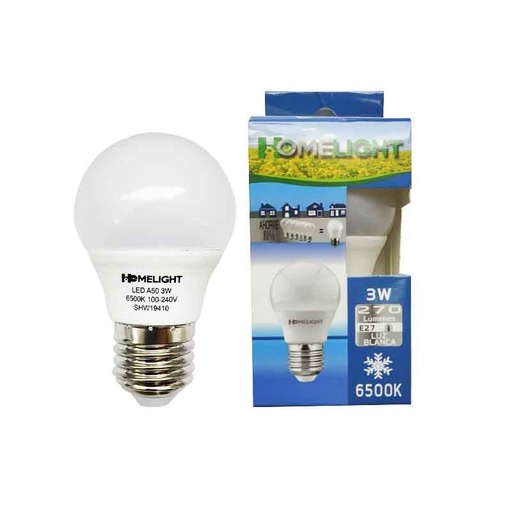 [HOME-703] BOMBILLO LED BULBO 3W 6500K E27 HOMELIGH