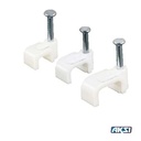 GRAPA 8MM RECTA P/CABLE PLANA BLANC AKSI