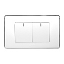 [IG-A6022] INTERRUPTOR DOBLE BLANCO/CROMO IGOTO