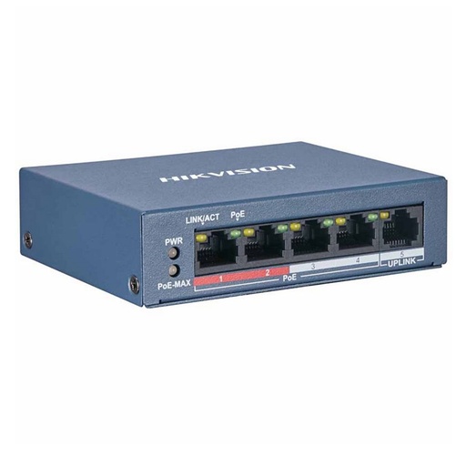 [301801291] [DS-3E0105P-E/M] SWITCH POE 4 PUERTOS A 10/100 MBPS + 1 PUERTO UPLINK