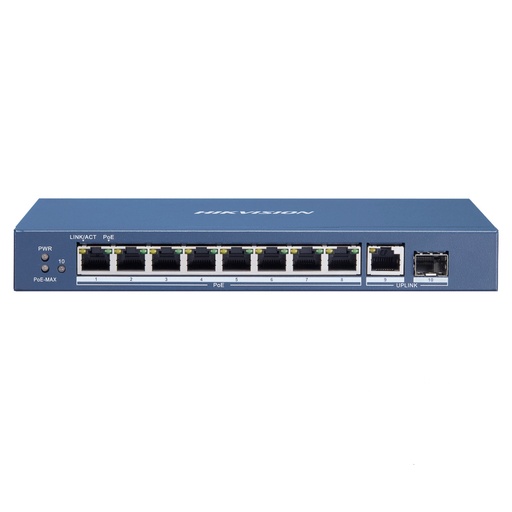 [301801423] [DS-3E0510P-E/M] SWITCH POE 8 PUERTOS GIGABIT + 1 PUERTO GIGABIT + 1 PUERTO SFP