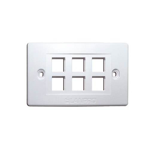 [LPRO-LAN-06P-001] FACE PLATE LANPRO 6 TOMA BLANCO