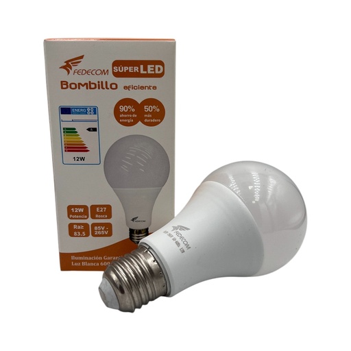 [BULB-12W-FEDE] BOMBILLO LED BULBO 12W E27 6000-6500K