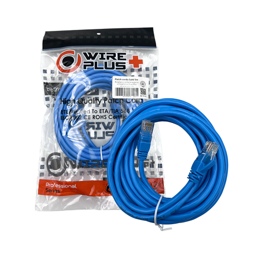 [WP-PC-C6-5BLUE] PATCH CORD WIREPLUS+ CAT6 AZUL 5m