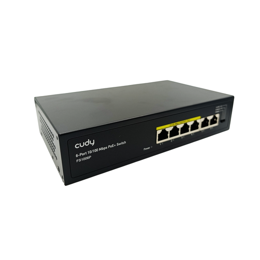 [FS1006P] SWITCH POE + 6 PUERTOS 10/100 60W CUDY